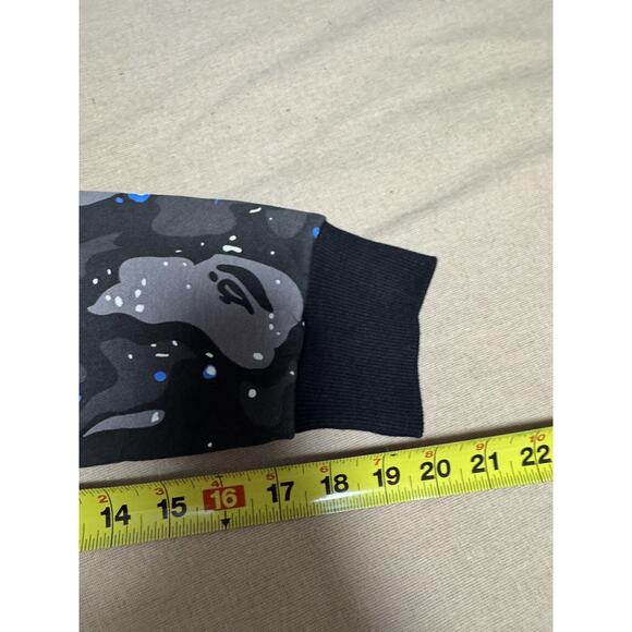 A Bathing Ape BAPE Shark Full Zip Hoodie Mens Large Black Gray Space Camo WGM - Picture 15 of 16